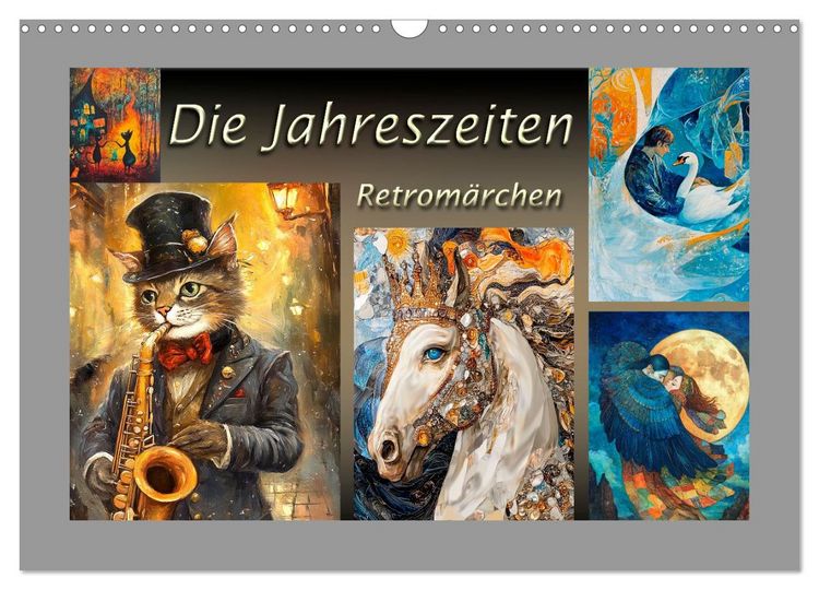 Produktbild: Die Jahreszeiten. Retrom&auml;rchen (Wandkalender 2026 DIN A3 quer), CALVENDO Monatskalender