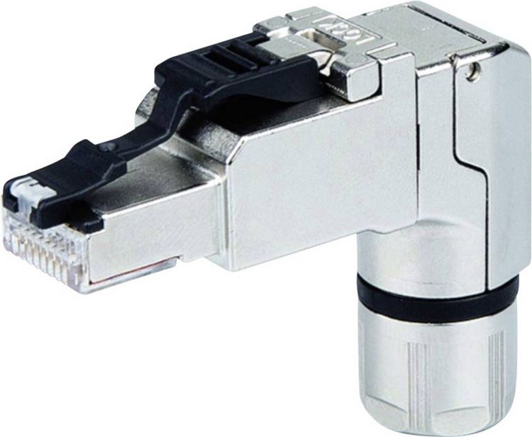Produktbild: Teleg&auml;rtner 100023061 RJ45-Stecker gewinkelt, feldkonfektionierbar 100023061 Stecker, gerade 1 St.
