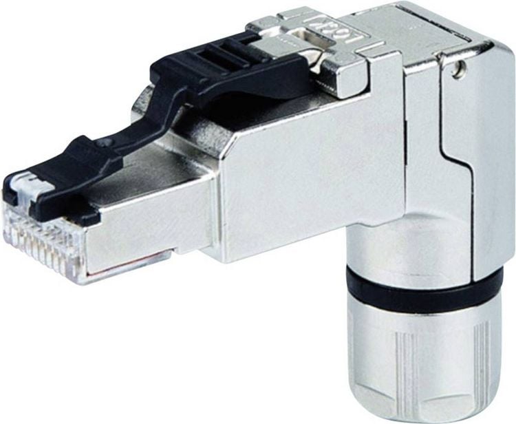 Produktbild: Teleg&auml;rtner 100023063 RJ45-Stecker gewinkelt, feldkonfektionierbar 100023063 Stecker, gerade 1 St.