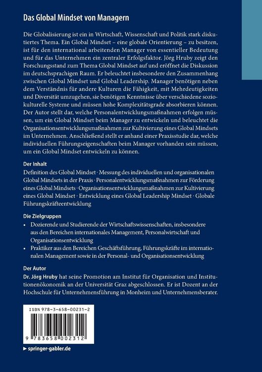 Produktbild: Das Global Mindset von Managern