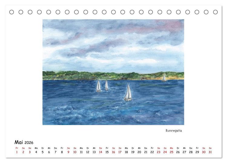 Produktbild: Die Flensburger F&ouml;rde (Tischkalender 2026 DIN A5 quer), CALVENDO Monatskalender
