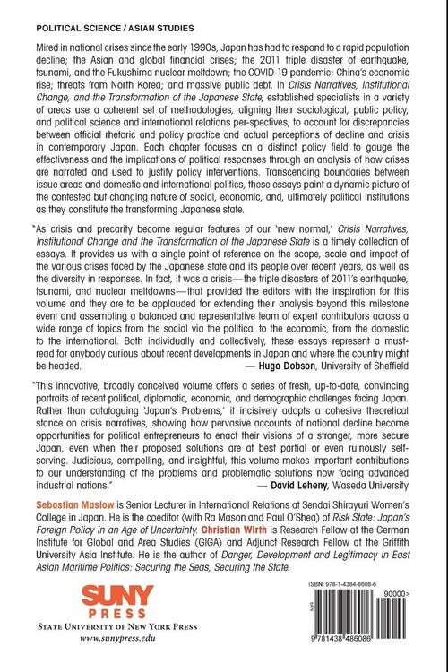 Produktbild: Crisis Narratives, Institutional Change, and the Transformation of the Japanese State