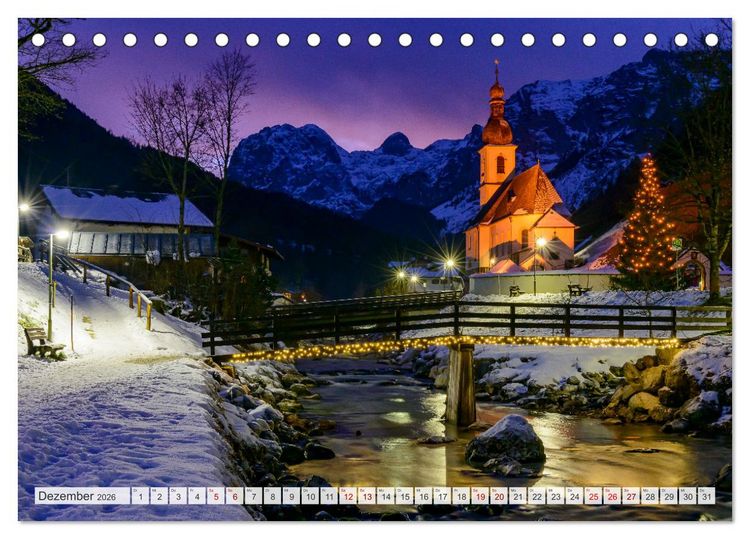 Produktbild: Unterwegs im Bergsteigerdorf Ramsau (Tischkalender 2026 DIN A5 quer), CALVENDO Monatskalender