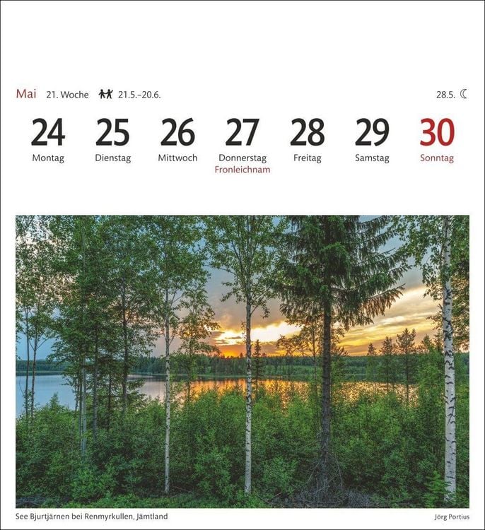 Produktbild: Schweden Sehnsuchtskalender 2027 - Wochenkalender mit 53 Postkarten