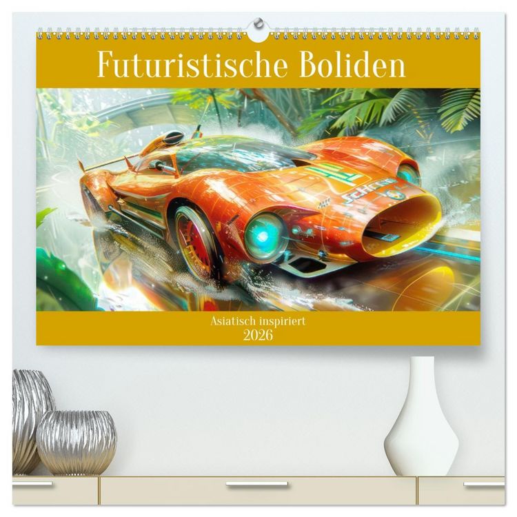 Produktbild: Futuristische Boliden - Asiatisch inspiriert (hochwertiger Premium Wandkalender 2026 DIN A2 quer), Kunstdruck in Hochglanz