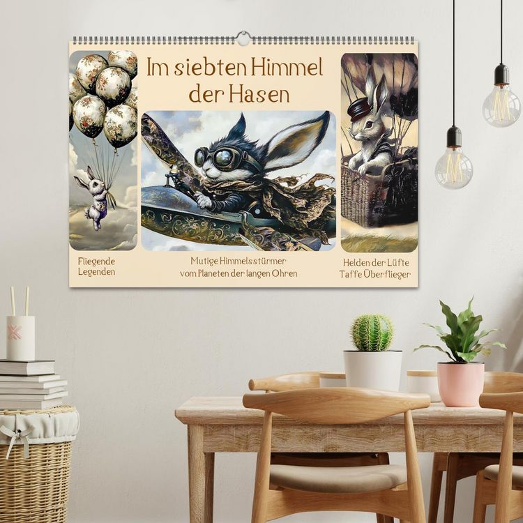 Produktbild: Im siebten Himmel der Hasen (Wandkalender 2026 DIN A2 quer), CALVENDO Monatskalender