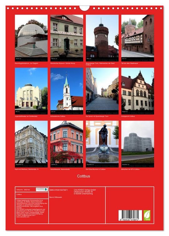 Produktbild: Cottbus (Wandkalender 2026 DIN A3 hoch), CALVENDO Monatskalender