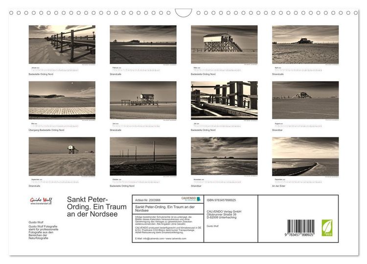 Produktbild: Sankt Peter-Ording. Ein Traum an der Nordsee (Wandkalender 2026 DIN A3 quer), CALVENDO Monatskalender