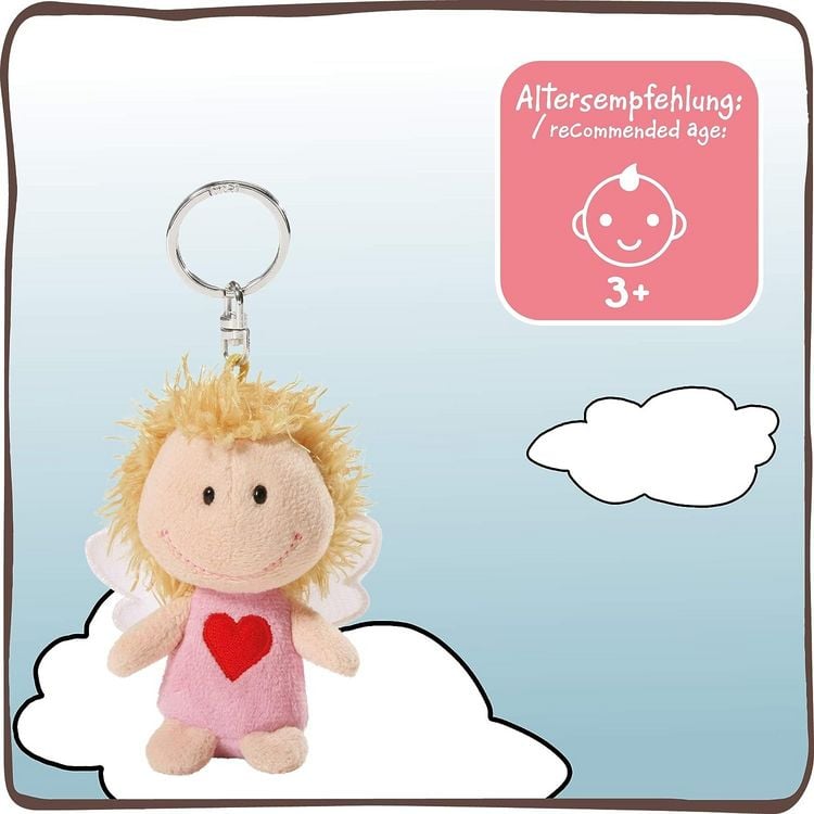 Produktbild: NICI 34554 - Schl&uuml;sselanh&auml;nger Schutzengel mit Herz Bin immer bei dir, Gl&uuml;cksbringer, rosa, 7 cm