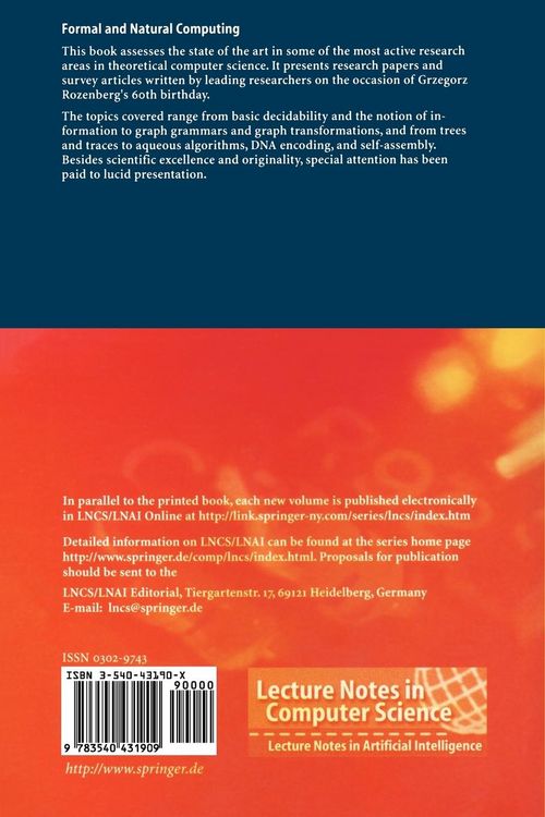 Produktbild: Formal and Natural Computing