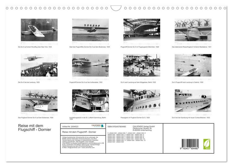 Produktbild: Reise mit dem Flugschiff - Dornier (Wandkalender 2026 DIN A3 quer), CALVENDO Monatskalender