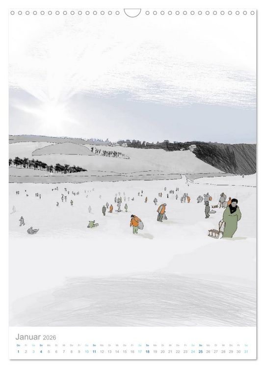 Produktbild: HATTINGEN GEZEICHNET (Wandkalender 2026 DIN A3 hoch), CALVENDO Monatskalender