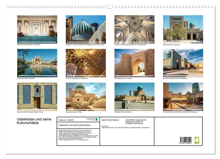 Produktbild: Usbekistan und seine Kultursch&auml;tze (Wandkalender 2026 DIN A2 quer), CALVENDO Monatskalender