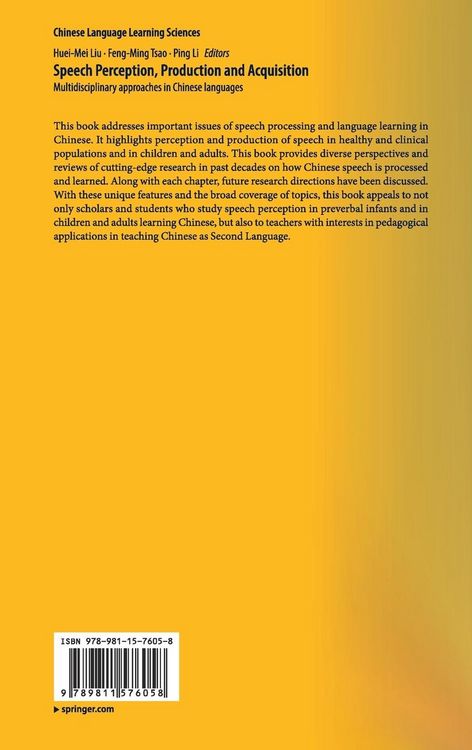 Produktbild: Speech Perception, Production and Acquisition