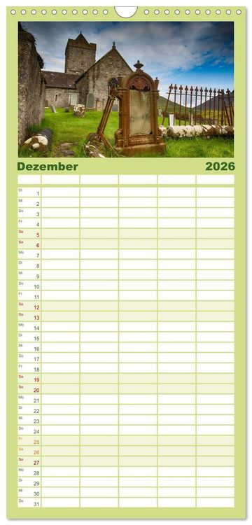 Produktbild: Familienplaner 2026 - Schottland im Licht mit 5 Spalten (Wandkalender, 21 x 45 cm) CALVENDO