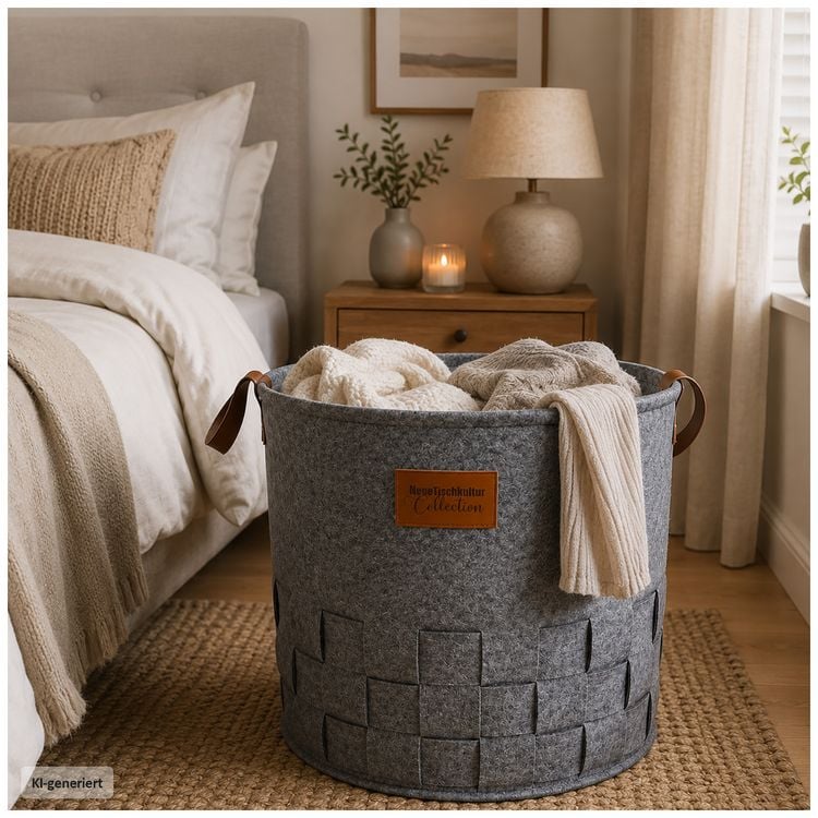 Produktbild: HTI-Living W&auml;schekorb 55 Liter Briena Filz Hellgrau W&auml;schekorb 55 Liter Briena Filz Hellgrau