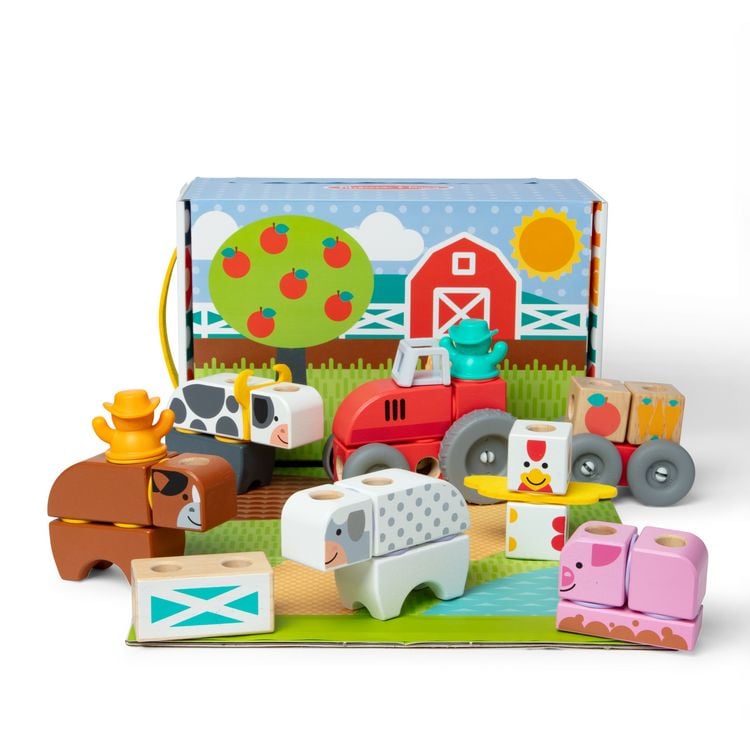 Produktbild: Melissa & Doug Blockables Bauernhof Bauset