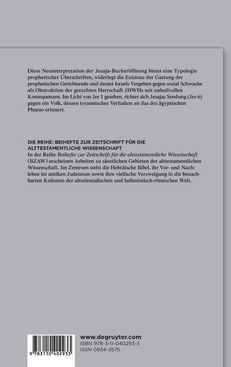 Produktbild: Jesaja 1 - Eine Exegese der Er&ouml;ffnung des Jesaja-Buches