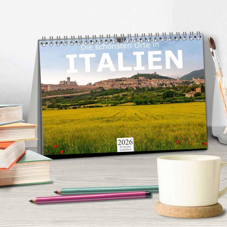 Produktbild: Die sch&ouml;nsten Orte in Italien. (Tischkalender 2026 DIN A5 quer), CALVENDO Monatskalender