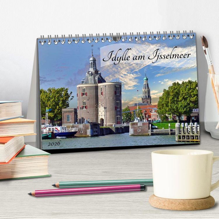 Produktbild: Idylle am Ijsselmeer (Tischkalender 2026 DIN A5 quer), CALVENDO Monatskalender