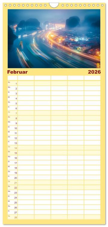 Produktbild: Familienplaner 2026 - Ber&uuml;hmte Wahrzeichen mit 5 Spalten (Wandkalender, 21 x 45 cm) CALVENDO
