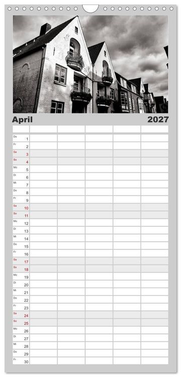 Produktbild: Familienplaner 2027 - Ein Blick auf Husum mit 5 Spalten (Wandkalender, 21 x 45 cm) CALVENDO