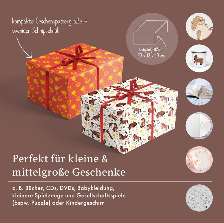 Produktbild: Geschenkpapier-Set f&uuml;r Kinder: Pferde, Reiten