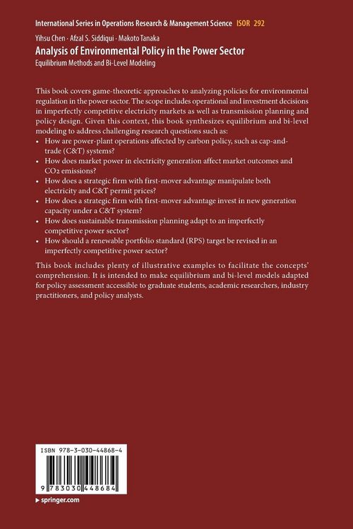 Produktbild: Analysis of Environmental Policy in the Power Sector