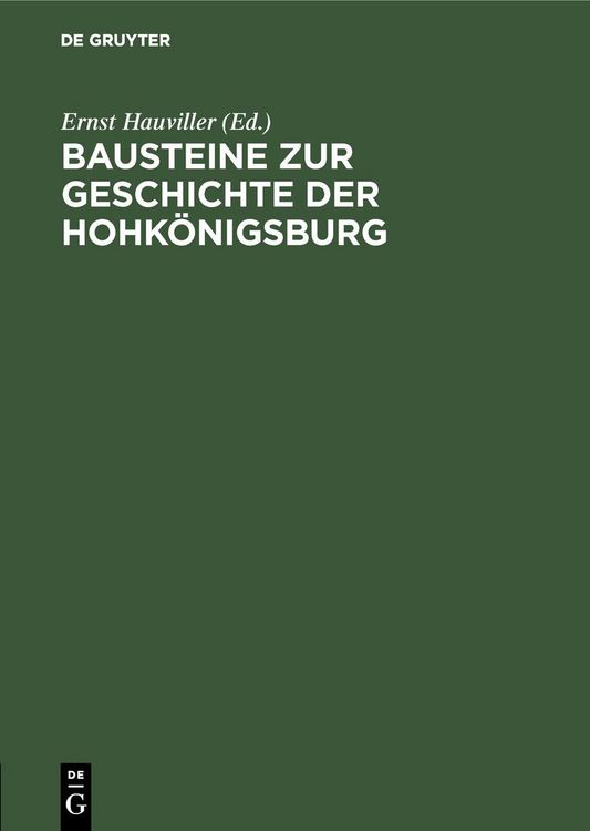 Produktbild: Bausteine zur Geschichte der Hohk&ouml;nigsburg