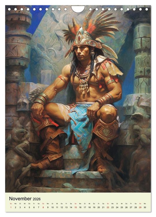 Produktbild: Fantasy-Azteken. Mesoamerikanische Krieger einer Hochkultur (Wandkalender 2026 DIN A4 hoch), CALVENDO Monatskalender
