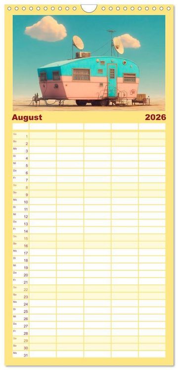 Produktbild: Familienplaner 2026 - Caravanesque mit 5 Spalten (Wandkalender, 21 x 45 cm) CALVENDO