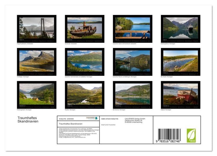 Produktbild: Traumhaftes Skandinavien (Wandkalender 2026 DIN A4 quer), CALVENDO Monatskalender