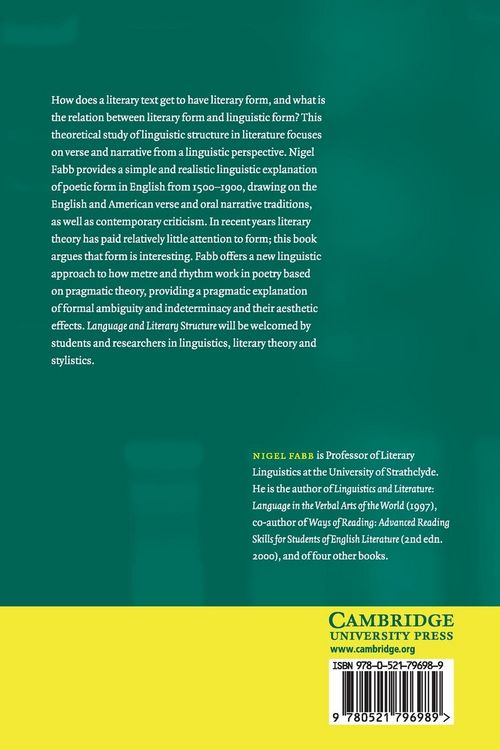 Produktbild: Language and Literary Structure