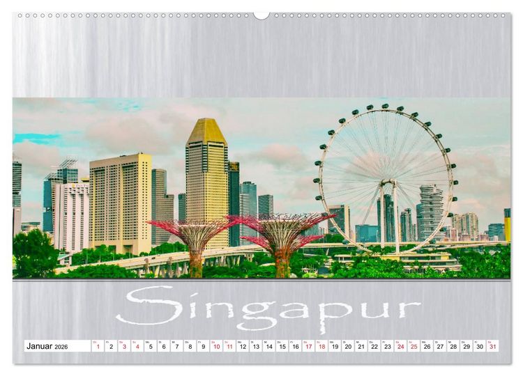 Produktbild: Singapur - Panoramablick (Wandkalender 2026 DIN A2 quer), CALVENDO Monatskalender