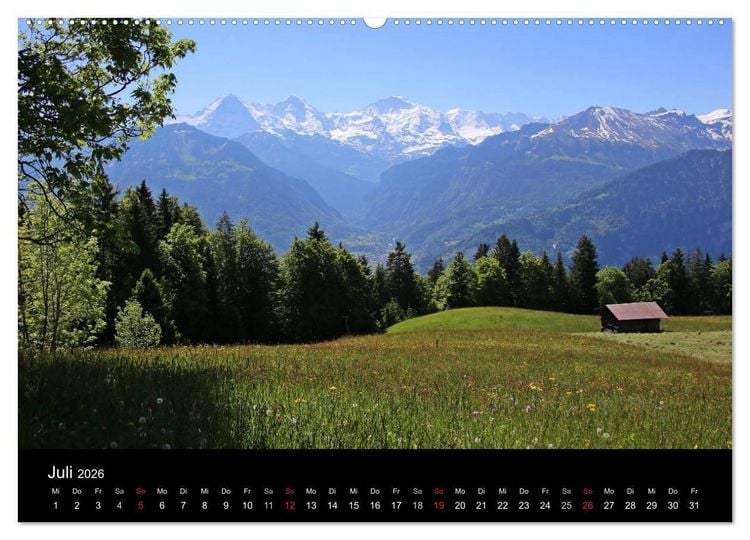 Produktbild: Unterwegs in den Schweizer Bergen - swissmountainview.ch (Wandkalender 2026 DIN A2 quer), CALVENDO Monatskalender