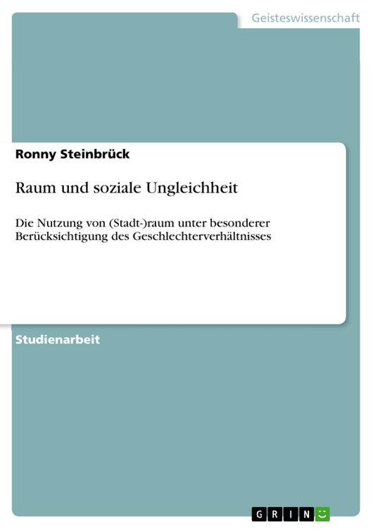 Produktbild: Raum und soziale Ungleichheit