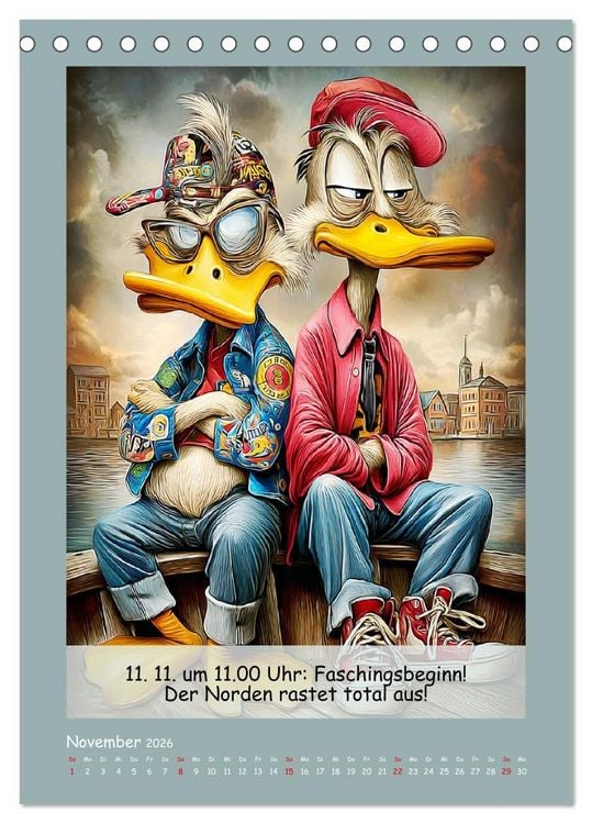 Produktbild: Echte Fieslinge. Gefiederklan im &Uuml;berlebensmodus (Tischkalender 2026 DIN A5 hoch), CALVENDO Monatskalender