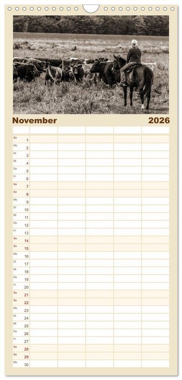 Produktbild: Familienplaner 2026 - Westernreiten mit 5 Spalten (Wandkalender, 21 x 45 cm) CALVENDO
