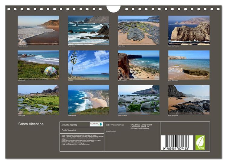 Produktbild: Costa Vicentina (Wandkalender 2026 DIN A4 quer), CALVENDO Monatskalender