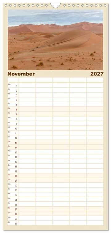 Produktbild: Familienplaner 2027 - Lichterf&uuml;lltes Namibia mit 5 Spalten (Wandkalender, 21 x 45 cm) CALVENDO