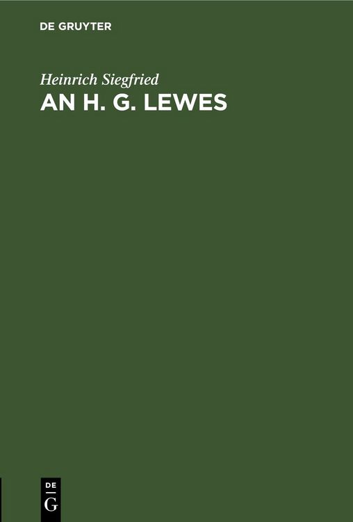 Produktbild: An H. G. Lewes