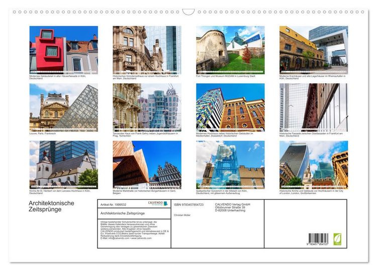 Produktbild: Architektonische Zeitspr&uuml;nge (Wandkalender 2026 DIN A2 quer), CALVENDO Monatskalender