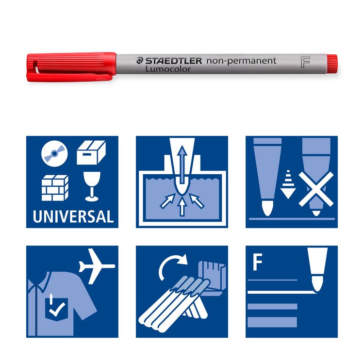 Produktbild: STAEDTLER Lumocolor School non perm F blau/schwarz