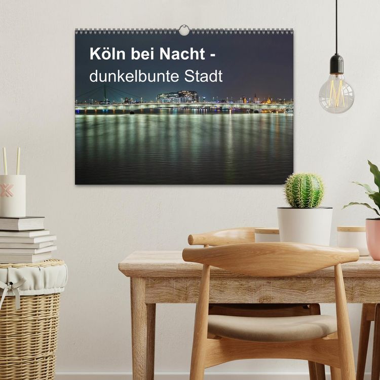 Produktbild: K&ouml;ln bei Nacht - dunkelbunte Stadt (Wandkalender 2026 DIN A3 quer), CALVENDO Monatskalender