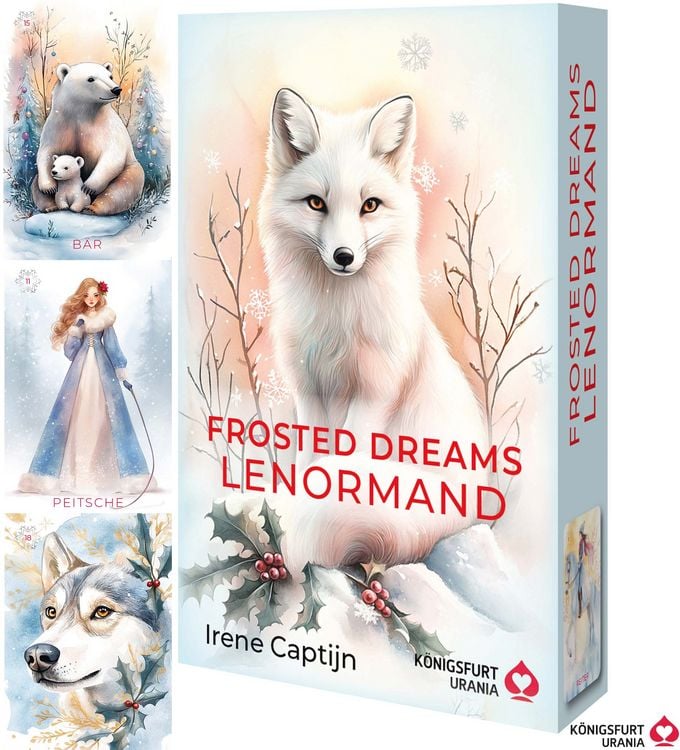 Produktbild: Frosted Dreams Lenormand - 38 farbige Lenormand-Karten und ein 68-seitiges Booklet in Faltschachtel