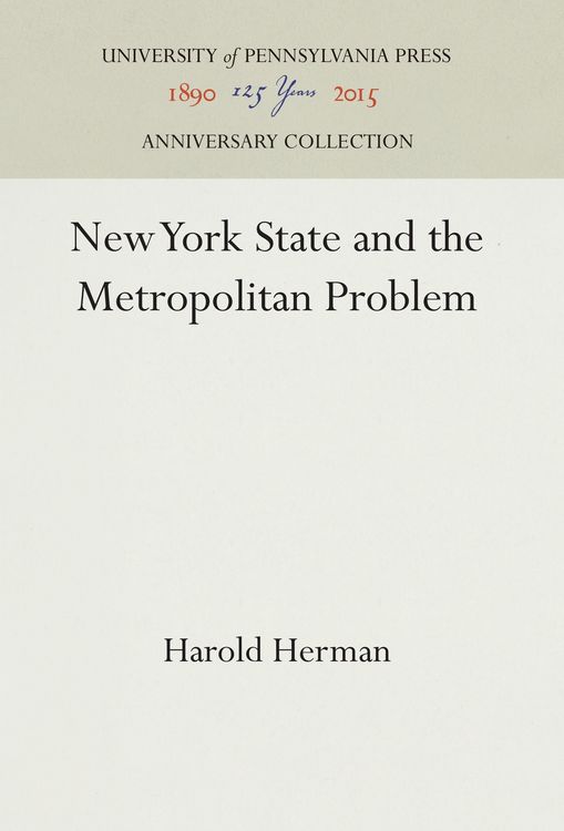 Produktbild: New York State and the Metropolitan Problem