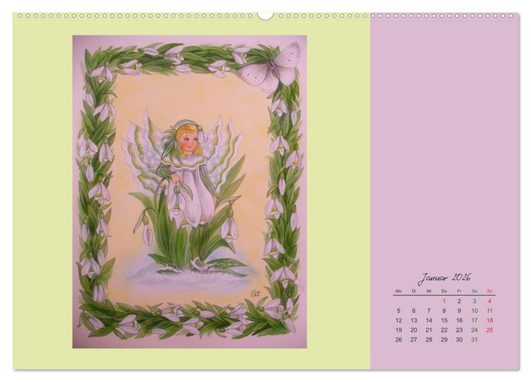 Produktbild: Blumen Elfen (hochwertiger Premium Wandkalender 2026 DIN A2 quer), Kunstdruck in Hochglanz