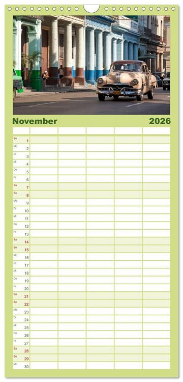 Produktbild: Familienplaner 2026 - Classic Cars of Cuba mit 5 Spalten (Wandkalender, 21 x 45 cm) CALVENDO