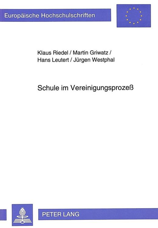 Produktbild: Schule im Vereinigungsproze&szlig;