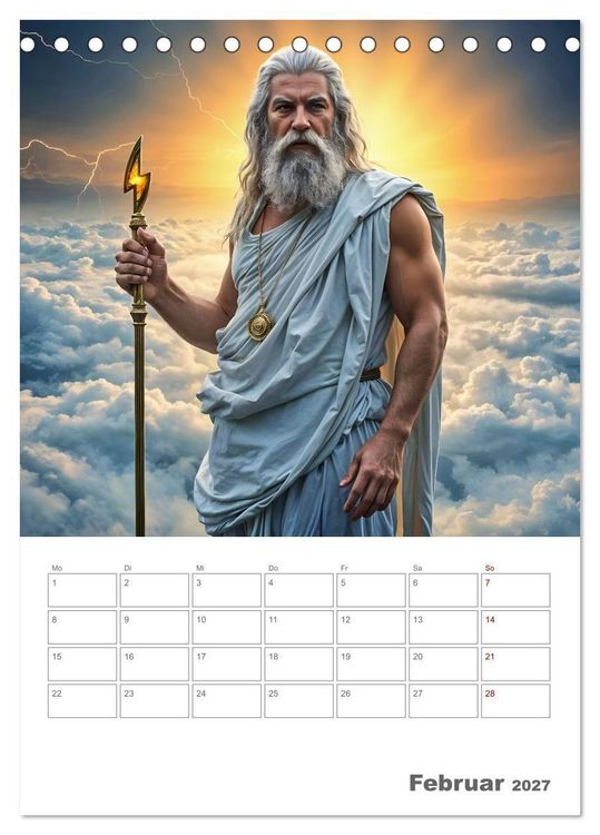 Produktbild: Gesch&ouml;pfe der griechischen Mythologie - Eine KI-Welt der griechischen G&ouml;tter, Kreaturen und Abenteurer (Tischkalender 2027 DIN A5 hoch), CALVENDO Monatskalender
